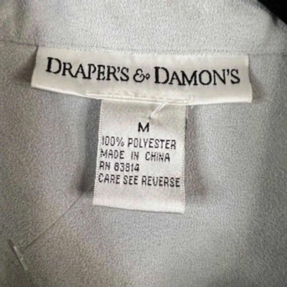Drapers & Damons Womens Button Up Shirt Gray Long Sleeve Pockets‎ Boyfriend M